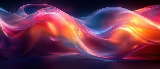 Obraz premium Iridescent Abstract Design with Flowing Curves and Vibrant Colors