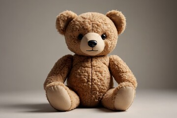 Fototapeta premium there is a brown teddy bear sitting on a white surface