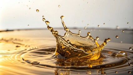 Oil splash in  showing droplets of oil in motion, oil, splash, droplets, liquid, movement,, rendering, cooking, food, energy