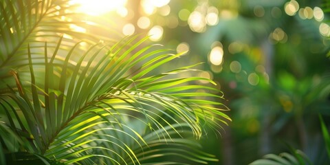 Obraz premium Cycas plants leaf soft sunlight