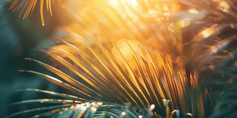 Fototapeta premium Cycas plants leaf soft sunlight