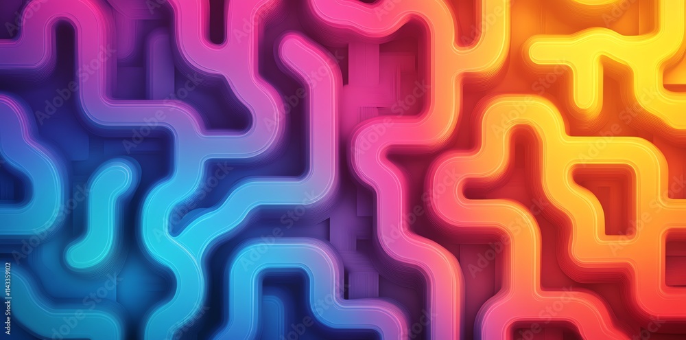 Poster Abstract colorful pattern with flowing lines and gradients.