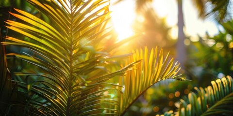 Fototapeta premium Cycas plants leaf soft sunlight