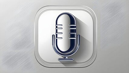 Microphone Icon. symbol for a microphone. Karaoke microphone. Isolated podcast microphone icon on clear background, microphone PNG