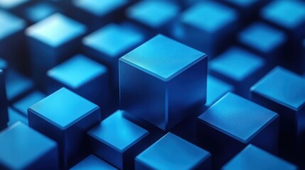 Obraz premium abstract 3d render blue geometric background with cubes motion design seamless looped vide