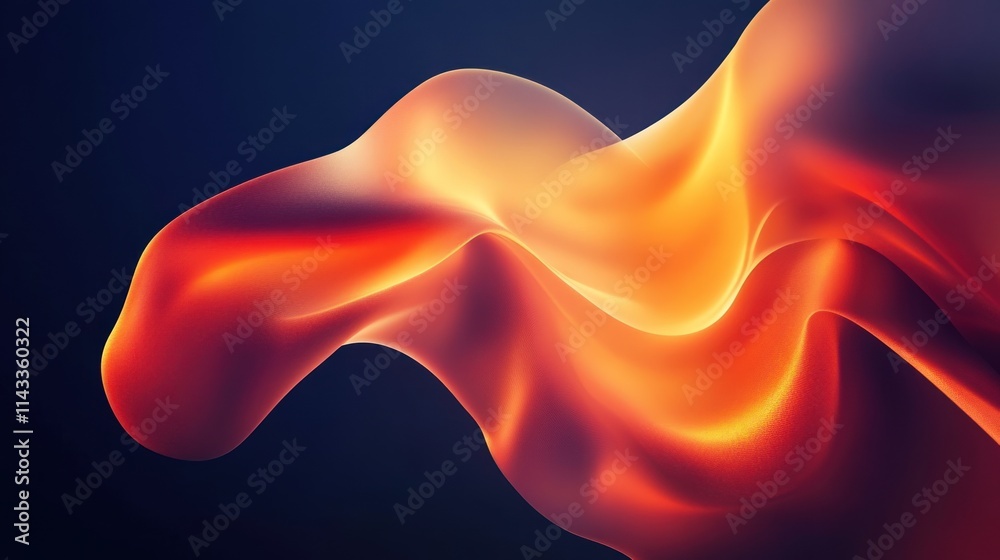 Poster a vibrant, flowing abstract design with warm colors and smooth curves.