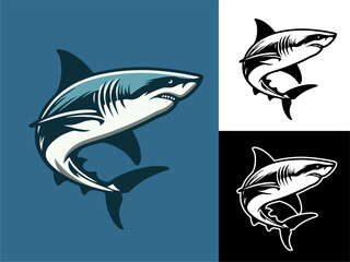 Great White Shark Simple Hand Drawn Vector Color