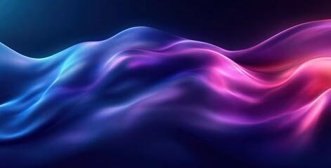 Obraz premium Abstract Wave Design in Deep Blue and Vibrant Purple with Ambient Light