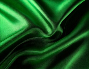 Obraz premium 光沢感のあるシルクのような緑の柔らかい布地の曲線のある背景