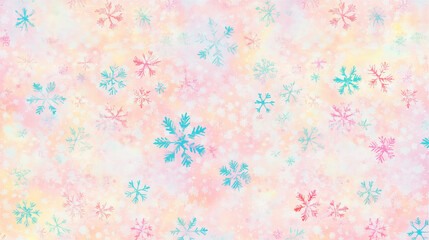 Pastel-colored snowflakes wallpaper background