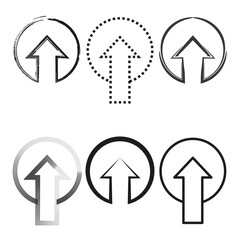 Directional arrow set. Graphic arrow symbols. Various vector arrows. Stylish navigation shapes.