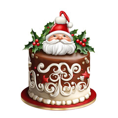santa claus cake with christmas tree