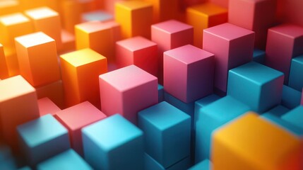 Obraz premium abstract 3d render geometric background with colorful cubes motion design animatio
