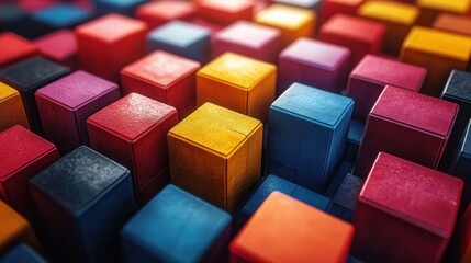abstract 3d render geometric background with colorful cubes motion design animatio