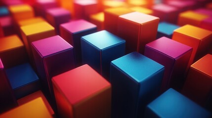 Obraz premium abstract 3d render geometric background with colorful cubes motion design animatio
