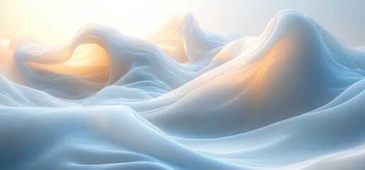 Obraz premium Abstract White Wave Background with Gentle Curves and Soft Lighting