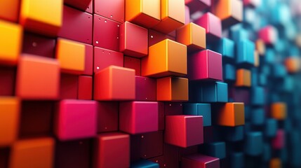 Obraz premium abstract 3d render geometric background with multicolored cubes motion design seamless looped animatio