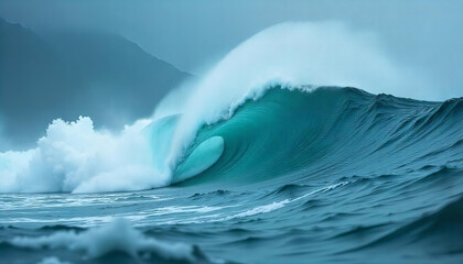 Ocean Waves in Misty Horizon