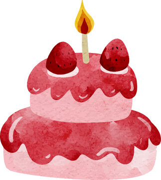 Birthday Cake. Slice Cake