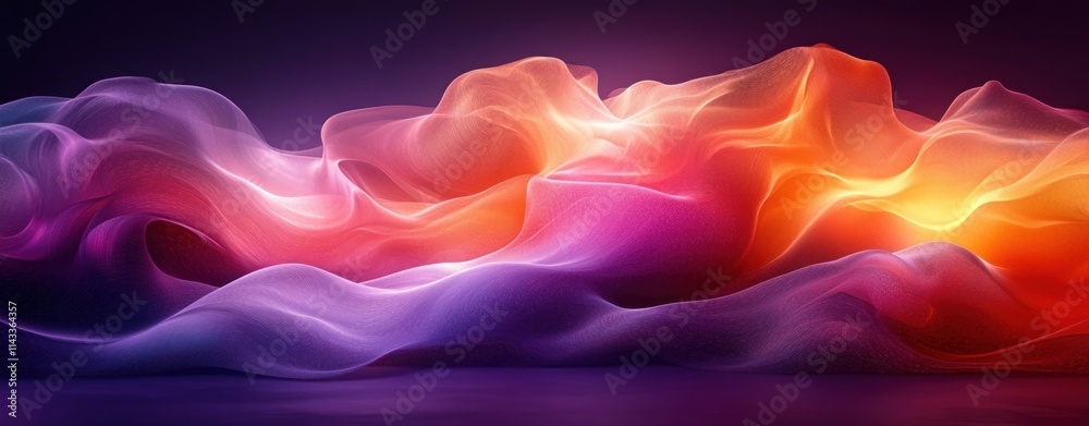 Poster Abstract Modern Art Design with Purple and Orange Gradient in a Minimalistic Style