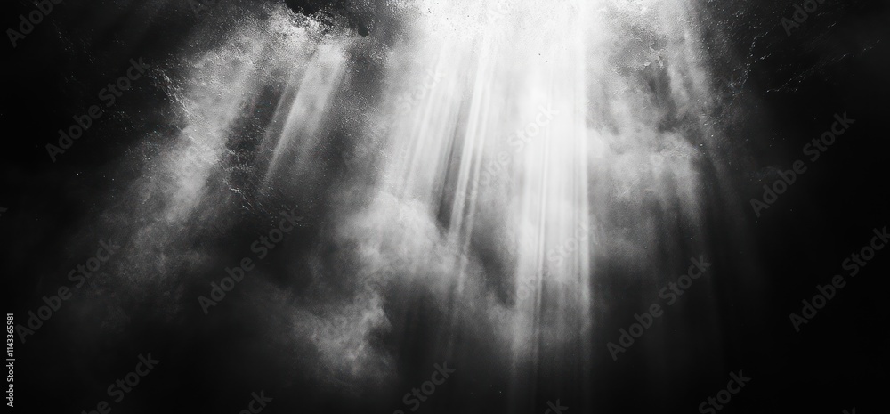 Aufkleber Black and White Abstract Texture Soft Focus High Contrast Ethereal Light Gradient Background Noise Blurred Design