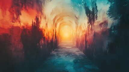 Vibrant Journey Through a Colorful Tunnel of Dreams