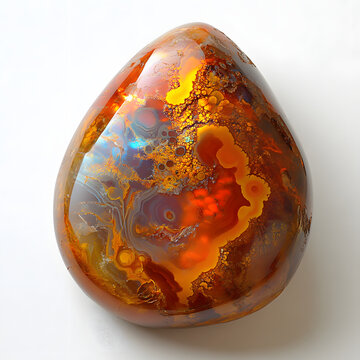 fire agate on a white background