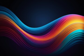 a colorful wave of lines on a black background