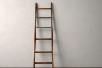 there is a ladder leaning against a wall in a room