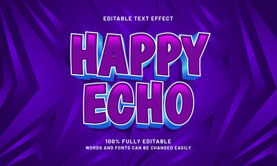 happy echo editable text effects with a joy and play theme