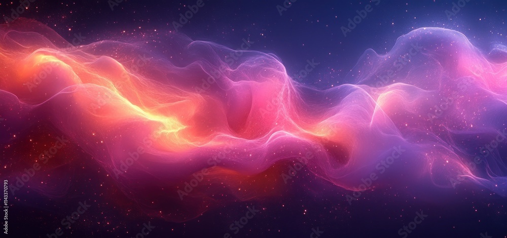 Aufkleber glowing purple pink gradient abstract background vibrant digital art smooth flowing texture design