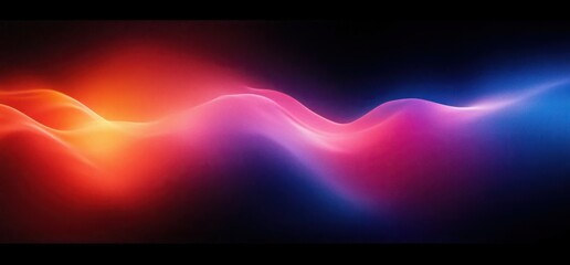 Abstract art with soft gradients warm tones orange pink deep blue high contrast black background ambient light serene