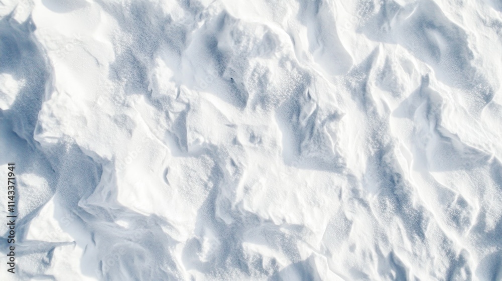 Poster Aerial view of a snowy surface with textured patterns.