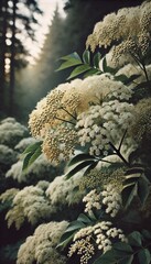 Obraz premium Delicate Elderflowers in Full Bloom, Embracing the Essence of Spring