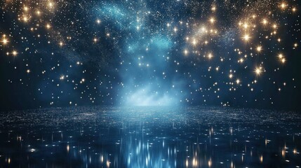 Night Sky Reflection with Twinkling Stars