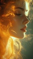 Captivating Portrait of a Woman with Fiery Hair