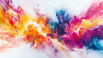 Abstract colorful paint explosion.