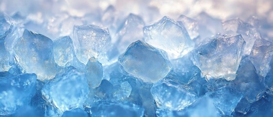 Obraz premium Ice Texture Background Hyperrealism Blue Crystalline Frozen Tundra Icy Cubes