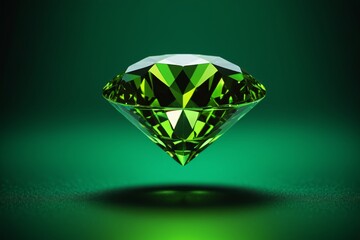 a green diamond on a green background with a shadow