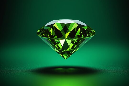 a green diamond on a green background with a shadow