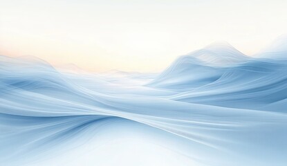 Serene Minimalist Abstract Landscape with Light Streaks and Blue Tones