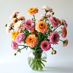 Fototapeta premium Beautiful flowers vase in white background