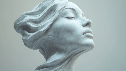 abstract human head 3d render modern desig