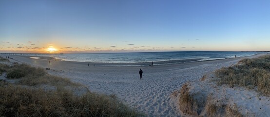 sunset over the beach