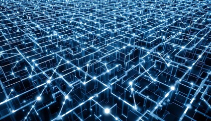 Obraz premium Cybernetic Symphony: A Glowing Grid