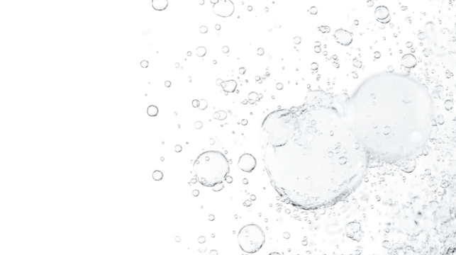 abstract background with a close up of white bubbles in water