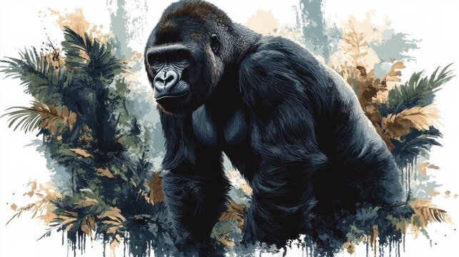 beautiful gorill clipart isolated on white background gorilla