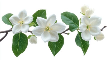 Naklejka premium beautiful jasmine flower clipart isolated on white background jasmine