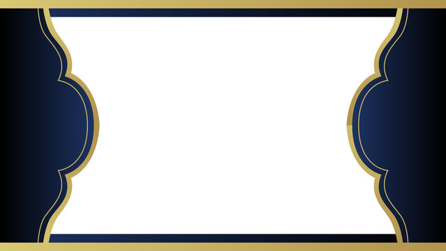 Elegant Gold and Navy Blue Border Design on White Background