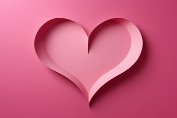 a close up of a heart cut out of paper on a pink background